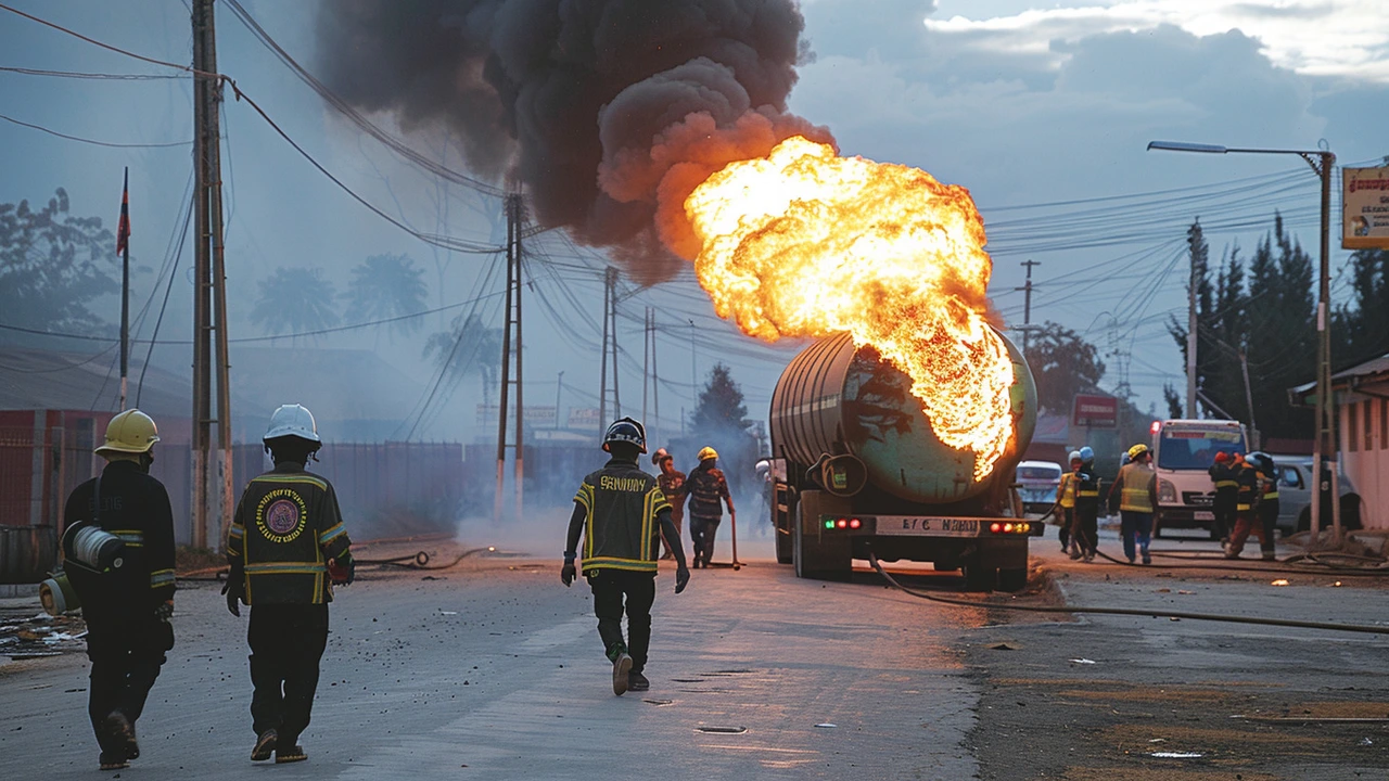 Catastrophic LPG Tanker Explosion Rocks Embakasi: Firefighters Battle Massive Blaze